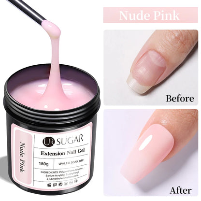 UR SUGAR 150g Rubber Base Gel Nail Polish Sparking Aurora Glitter Rubber Varnish Soak Off Semi permanent UV LED Gel Manicure