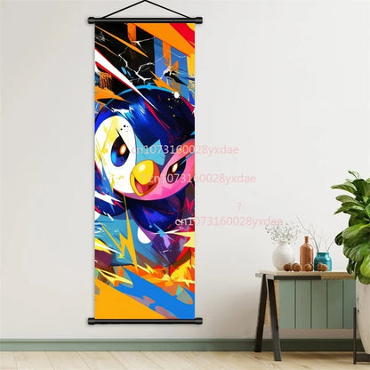 Printed Poster Anime Wall Artwork Gengar Pictures Charizard Painting Canvas Pikachu Hanging Scrolls Home Room Decor