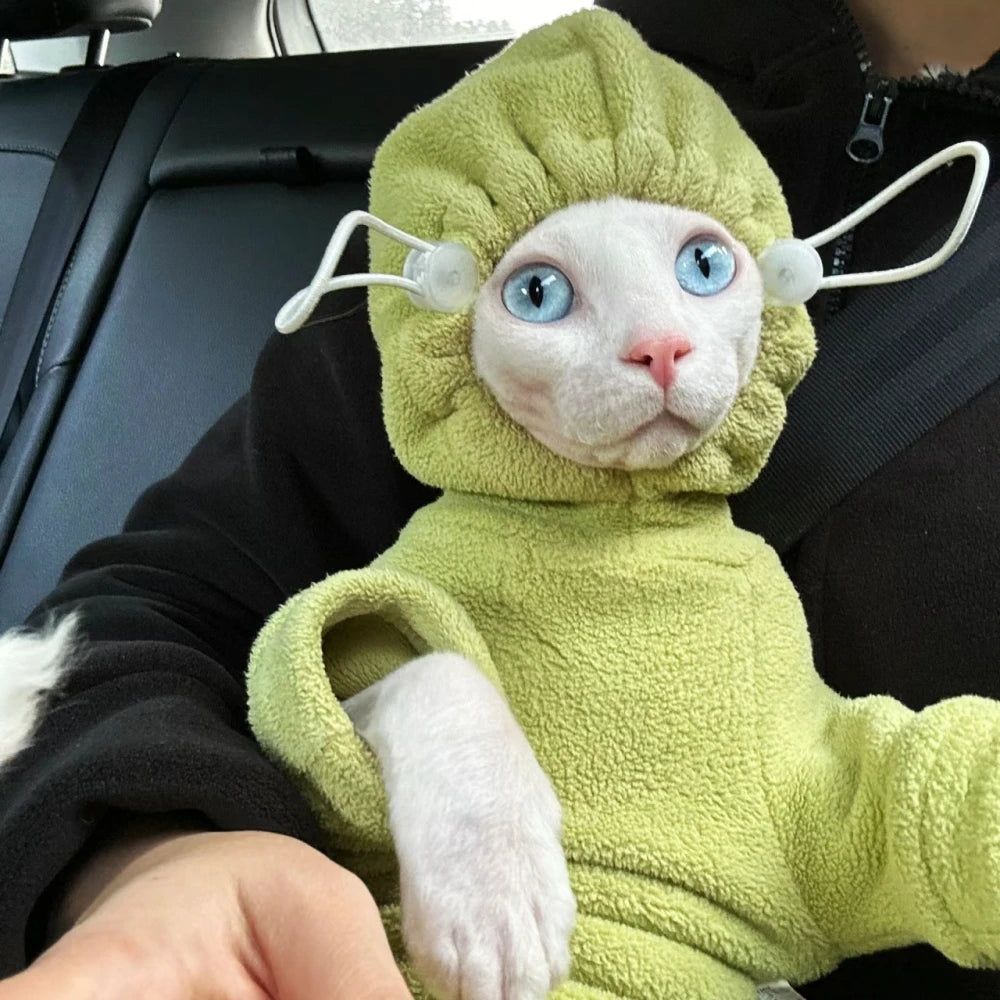 Fleece Hooded Sweater for Sphynx Cats 🐱❄️