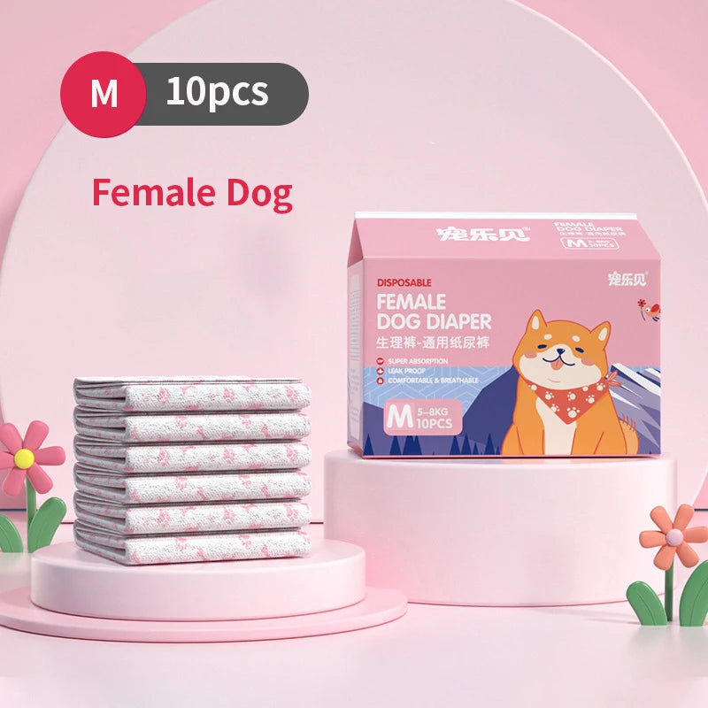 Disposable Dog Diapers 10-Pack 🐶