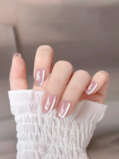 MIANEL 12ML Glass Bead Cat Eye Gel Nail Polish Flash White Spar Nude Color Magnetic Nail Polish White Nails Summer Nails 1-12pcs