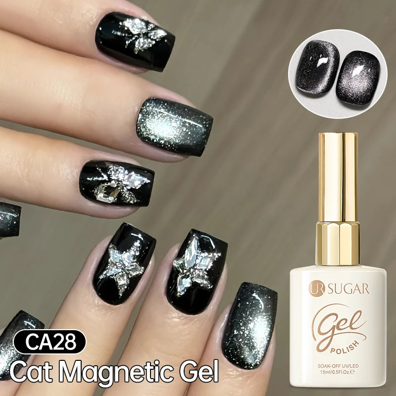 UR SUGAR 15ml Cat Magnetic Gel Nail Polish 30 Colors Semi Permanent Magnetic Gel UV/LED Soak Off Painting Vanrish Design