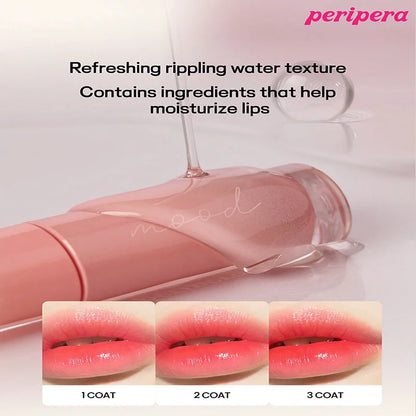 K-Beauty Glass Lip Gloss Tint,Watery Shine, 16H Moisture, Non-Sticky & Mask Friendly,Natural Plump Look