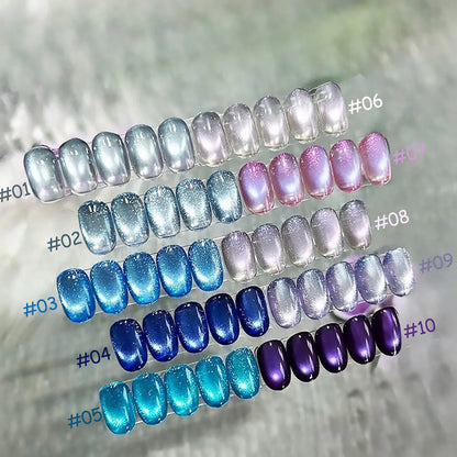 ZH Super Bright 12 Constellations Cat Eye Gel Nail Polish 2025 New Autumn Winter Whitening Glass Bead Nail Art Nail Supplies