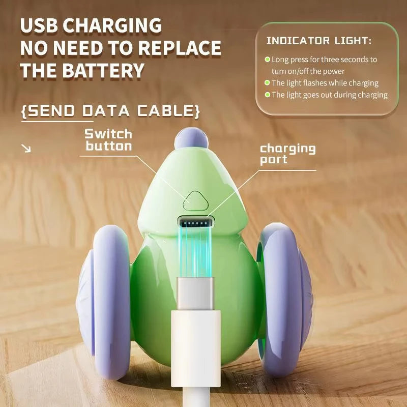 Interactive Cat Toys Colorful LED Electric Mouse Automatic Teaser Kitten Toy Intelligent Obstacle Avoidance Pet Toy USB Charging