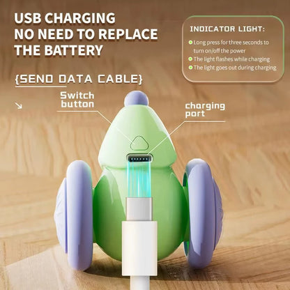 Interactive Cat Toys Colorful LED Electric Mouse Automatic Teaser Kitten Toy Intelligent Obstacle Avoidance Pet Toy USB Charging