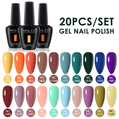 NAILCO 15ml 30/20/10pcs/Set UV Gel Nail Polish Semi Permanent Esmalte Vernis LED Gel Varnish Soak Off Nail Art All For Manicure