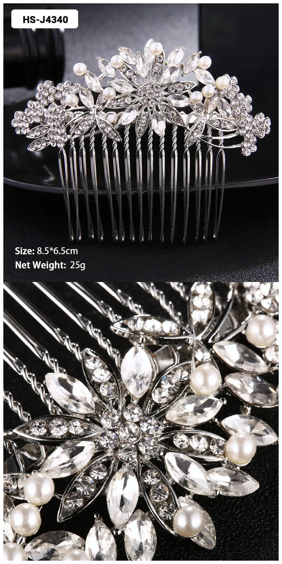 Crystal Bridal Hair Comb.