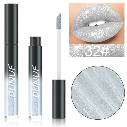 DUNUF 32 Color Matte Liquid Lipstick: Bold Pigment Non-Stick Lip Glaze