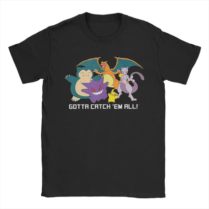 Pokemon T-shirt Men's Pure Cotton Casual T-shirt Round Neck T-shirt Short Sleeve Clothing Summer Sports Casual Short Sleeve Top
