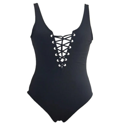 2025 Lace-up swimsuit Triangle bikini new one-piece swimsuit thong sexy tight beach bathing beach swimsuit