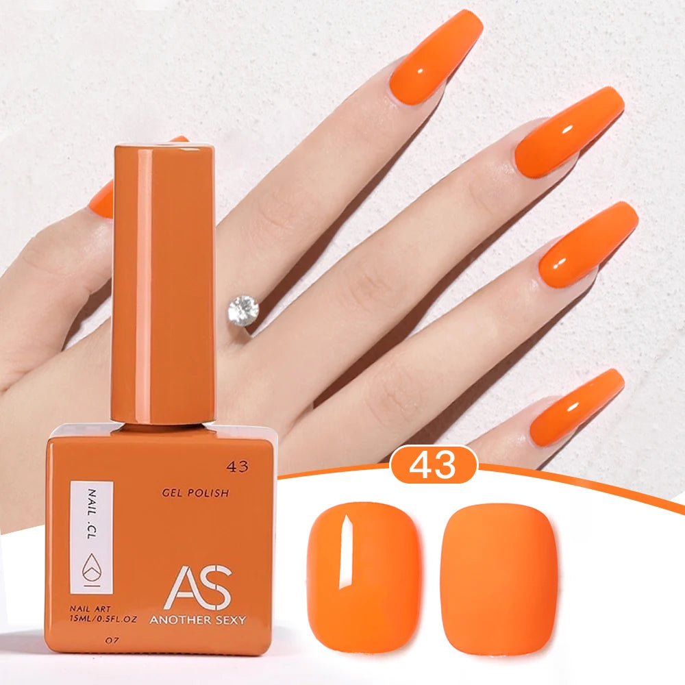 AS 1pc 15ml Bright Yellow Gel Nail Polish Starter Pure Soak Off No Wipe Nail Gel Polish Varnish Suitable For All Seasons