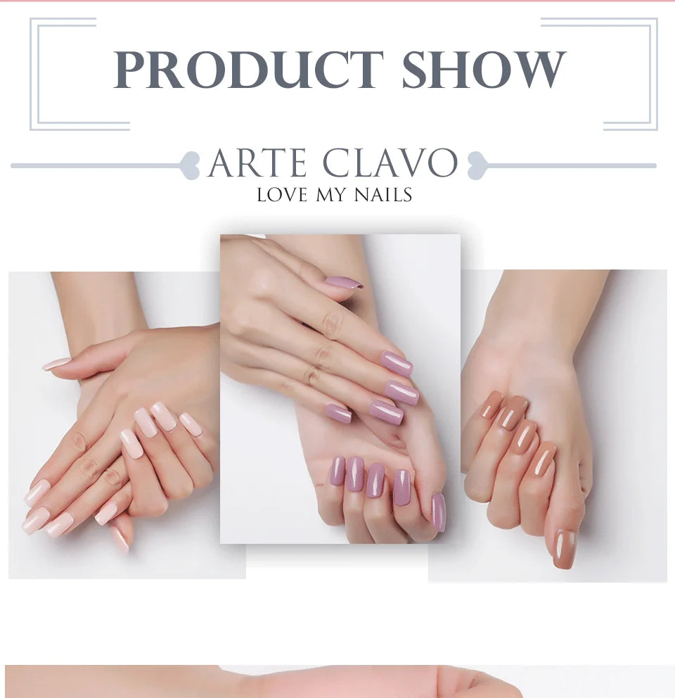 Arte Clavo 15ml 24pcs/Set Gel Nail Polish Set Kit Semi Permanent Base Top Coat LED Varnish Summer Neon Colors UV Nails Art Gel