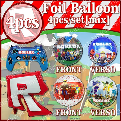 Hot Roblox Aluminum Foil Balloon Combination Themed Cartoon Celebration for Decorating Baby Shower Birthday Party Supplies Gifts