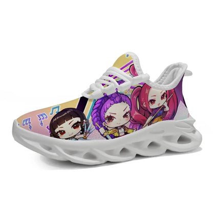 Children's Casual Shoes Cartoon Girls Music Notes Print Casual Sports Sneakers Casual Running Shoes for Men Women Large-sized