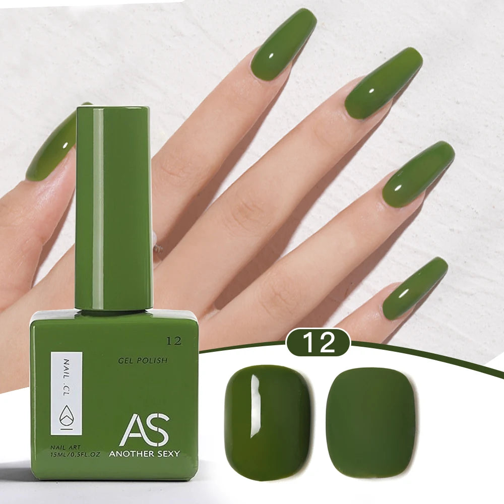 AS 1pc 15ml Bright Yellow Gel Nail Polish Starter Pure Soak Off No Wipe Nail Gel Polish Varnish Suitable For All Seasons