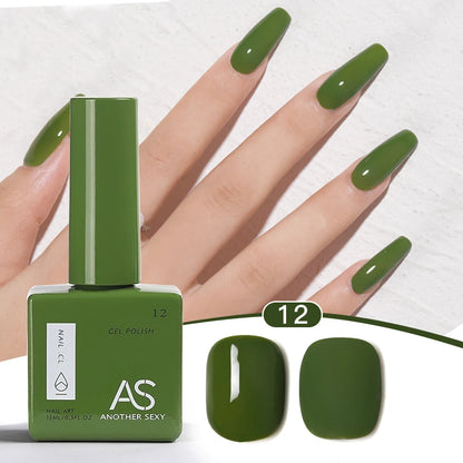 AS 1pc 15ml Bright Yellow Gel Nail Polish Starter Pure Soak Off No Wipe Nail Gel Polish Varnish Suitable For All Seasons