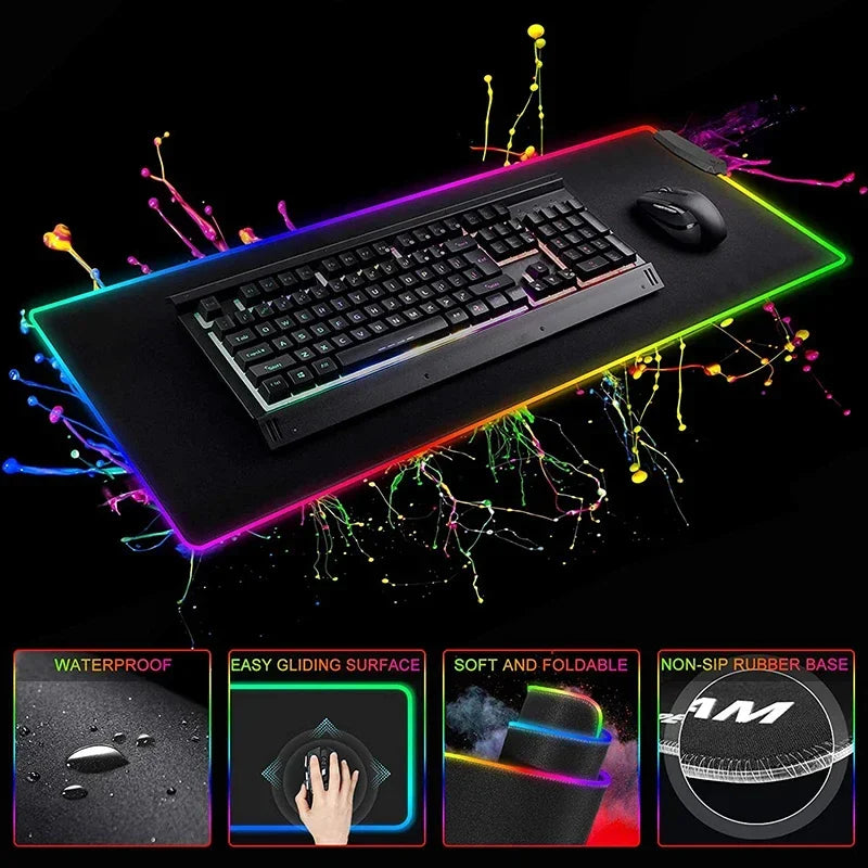 RGB Galaxy Milky Way Mouse Pad XXL 90X40 Carpet PC Gamer Computer Keyboard Desk Mat Anti-slip Mousepad Gaming Led Backlight Mats
