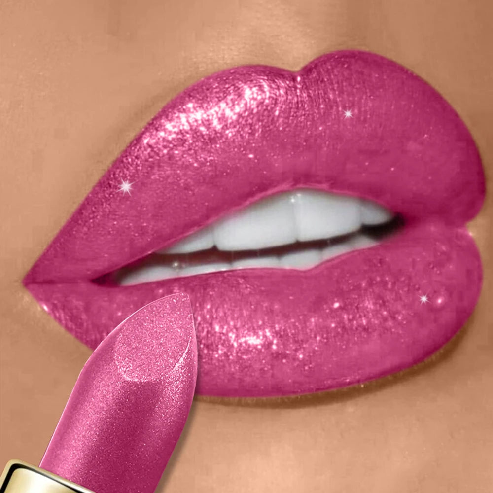High Pigmented Shiny Lipstick,Stain Resistant,Long-Lasting,Glossy Waterproof Lipstick Shimmering Makeup Valentine'S Day Gift