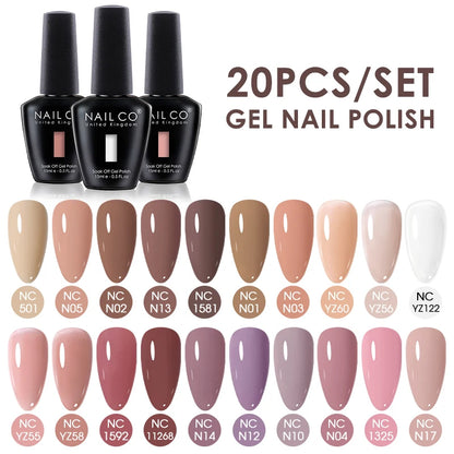 NAILCO 15ml 30/20/10pcs/Set UV Gel Nail Polish Semi Permanent Esmalte Vernis LED Gel Varnish Soak Off Nail Art All For Manicure