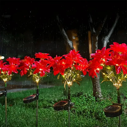 Simulated Flower Solar Light Magenta Landscape Decoration Balcony Garden Lighting LED Outdoor Courtyard Party Decoration Light