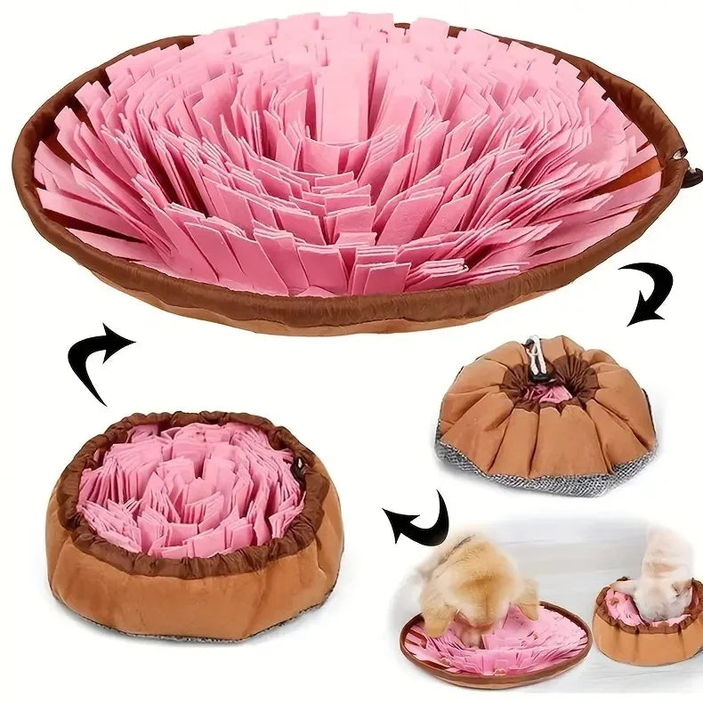 Washable Felt Pet Sniffing Pad Foldable Dog Nosework Feeding Mat Toy Dog Training Natural Foraging Snuff Mat