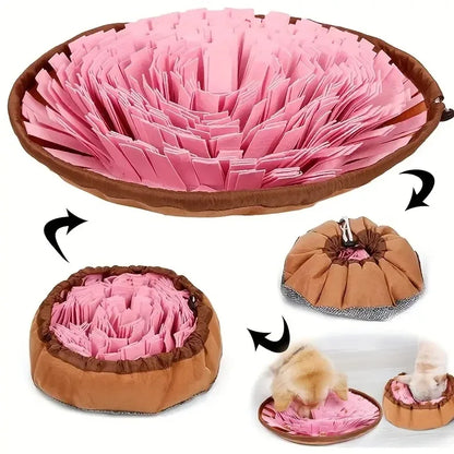 Washable Felt Pet Sniffing Pad Foldable Dog Nosework Feeding Mat Toy Dog Training Natural Foraging Snuff Mat