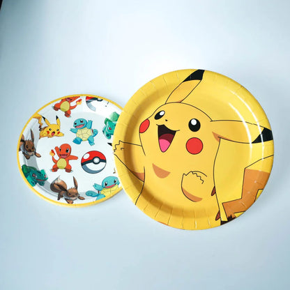 60pcs Pokemon Tableware Pikachu Birthday Decoration Disposable Cups Plates Napkins Happy Birthday Baby Shower Supplies Toys ﻿