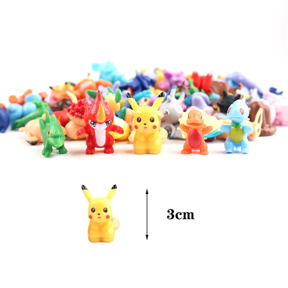 24-144Pcs Different Style Pokemon Anime Figure Pikachu Action Model 2-3CM Mini Model Doll Cute Toy Kids Birthday Christmas Gifts