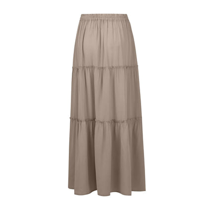 Women’s Boho Maxi Skirt: High-Waisted A-Line Tiered Long Skirt