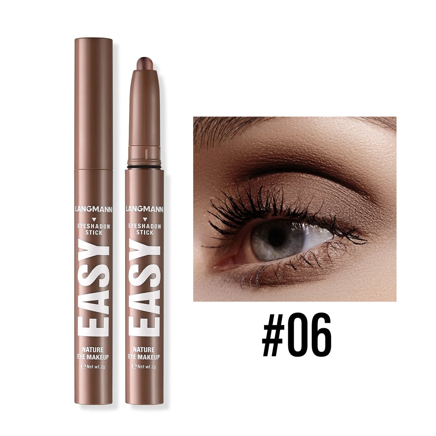 Pearlescent Matte Eyeshadow Pencil Waterproof Smoky Glitter Highlighter Pen Black Brown Makeup Tool Creamy Smooth