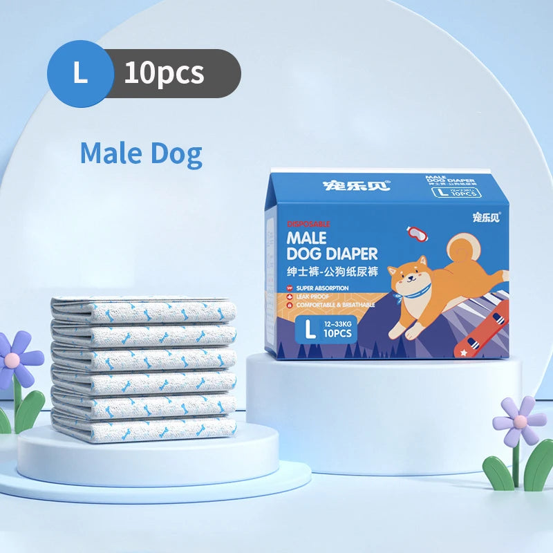 Disposable Dog Diapers 10-Pack 🐶
