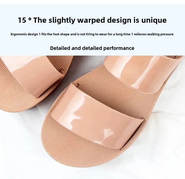 Korean Style Summer Roma Sandals With Thick Bottom And Soft Sole Simple Mom Shoes Jelly Beach Slippers Casual Women's Shoes