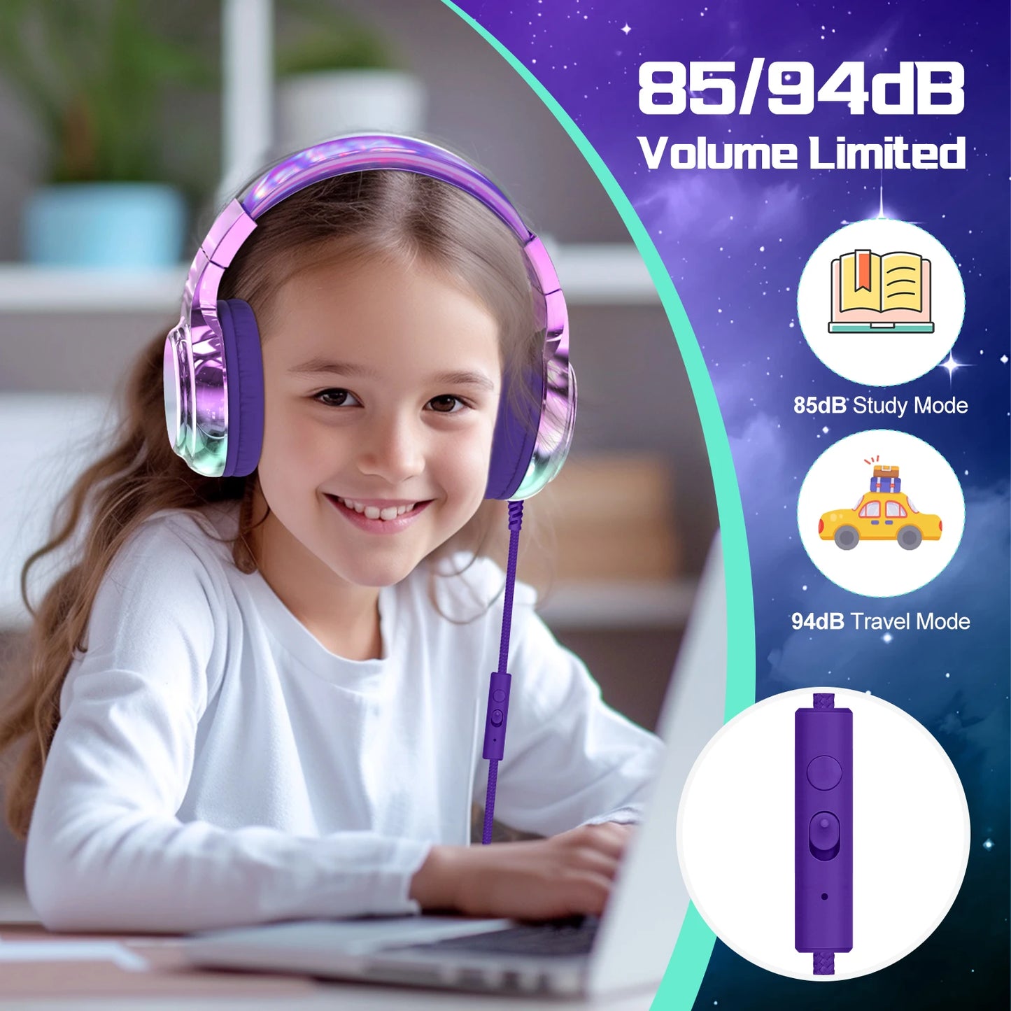 Kids Wired Headphones For School