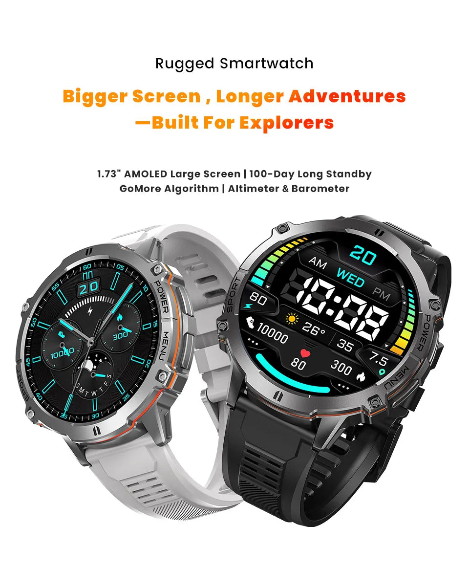 TANK X3 Smartwatch – GPS, BT Call, Compass & 5ATM Waterproof
