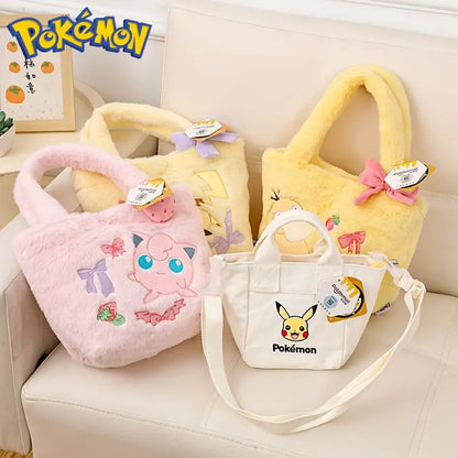 Pokemon Pikachu Plush Handbag Cute Crossbody Backpack Clefairy Storage Gift Bag Stuffed Doll Style Portable Daily Use