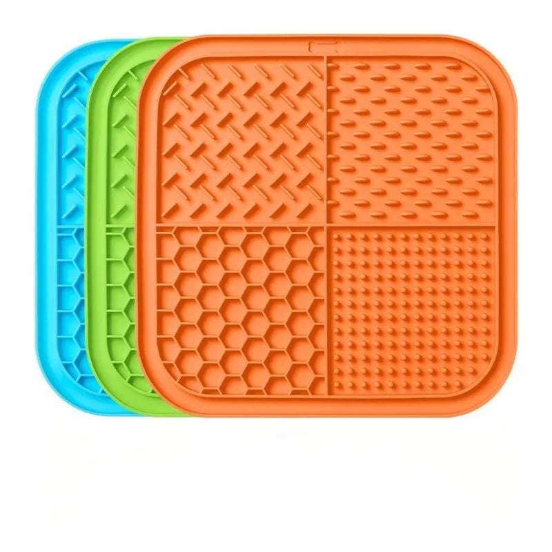 BPA-Free Silicone Pet Lick Mat: 4-Texture Slow Feeder with Powerful Suction Cups