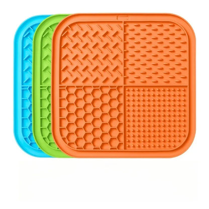 BPA-Free Silicone Pet Lick Mat: 4-Texture Slow Feeder with Powerful Suction Cups