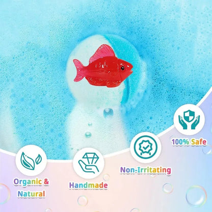 New 12PCS Ocean Toy Bath Salt Bombs, Bubble Bath Balls for Adults & Kids, Fun Educational Bath Toys Party Favor Set