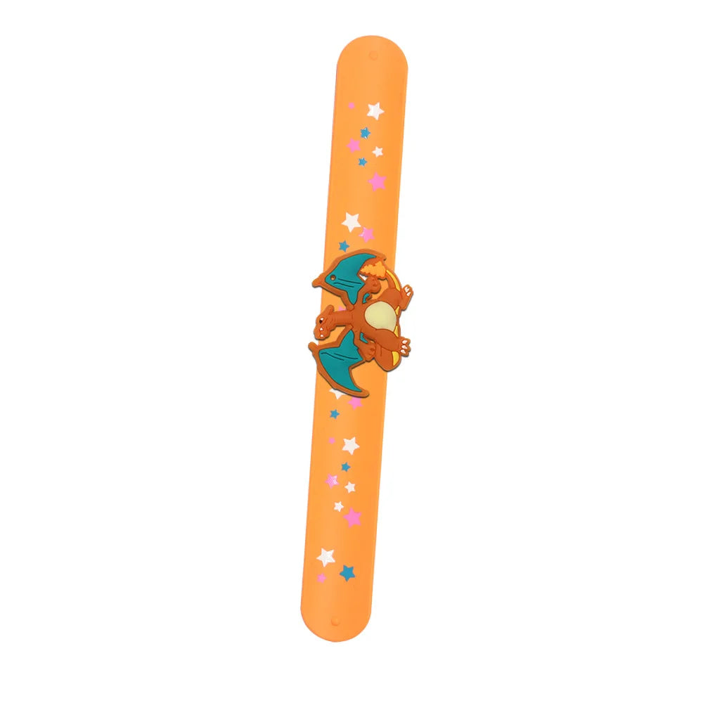 PVC Pokemon Slap Bracelet Kids Pikachu Birthday Decoration Anime Wristband Child Slap Band Puzzle Toy Boys Girls Birthday Party
