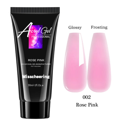 30ml Solid Color Nail Extension Gel Nail Build Poly  Acrylic Gel Uv Led Quick Extension Of Crystal Model Painless Crystal Glue