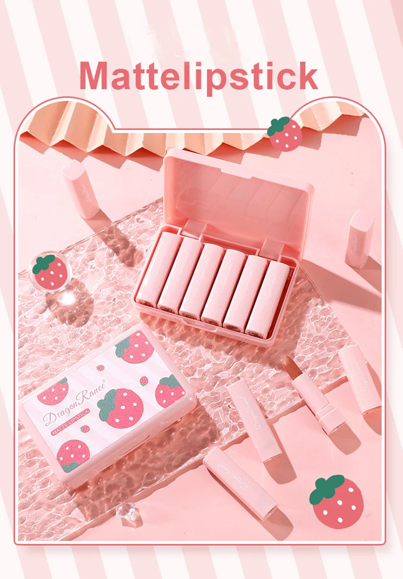 6 Colors Matte Lipstick.