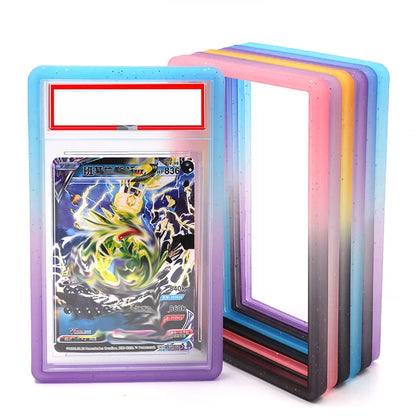 35PT Grade Graded Card Slab Gradient Silicone TPU Bumper Case Guard Protector For Sports Game Pokemon Card Display Sleeves Skin