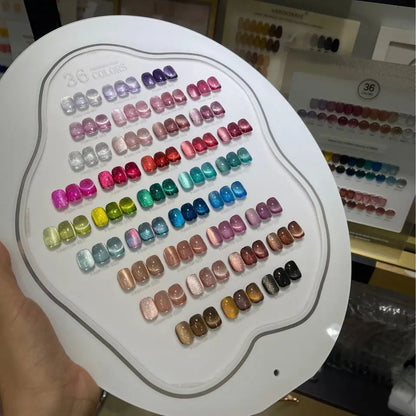 U·OMEEI 36color/set Gel Nails Polish 15ml Universal Crystal Cat Eye Semi Permanent Soak Off UV LED Magnetic Gel For Nail Salon
