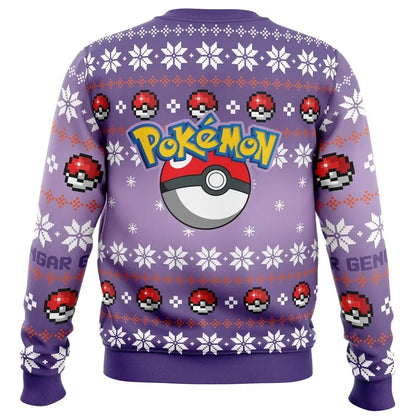 Bandai Pokemon Anime Peripheral Gengar Adult Kids Crewneck Ugly Christmas Sweatshirt Soft Comfy Loose Plus Size Autumn Winter