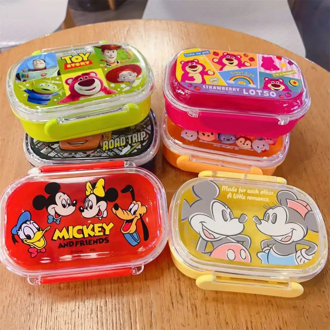 2026 New 300ml Cute Cartoon Toy Story Strawberry Bear Mcqueen Minnie Lunch Box Fresh-Keeping Box Fruit Bento Box Student Gift