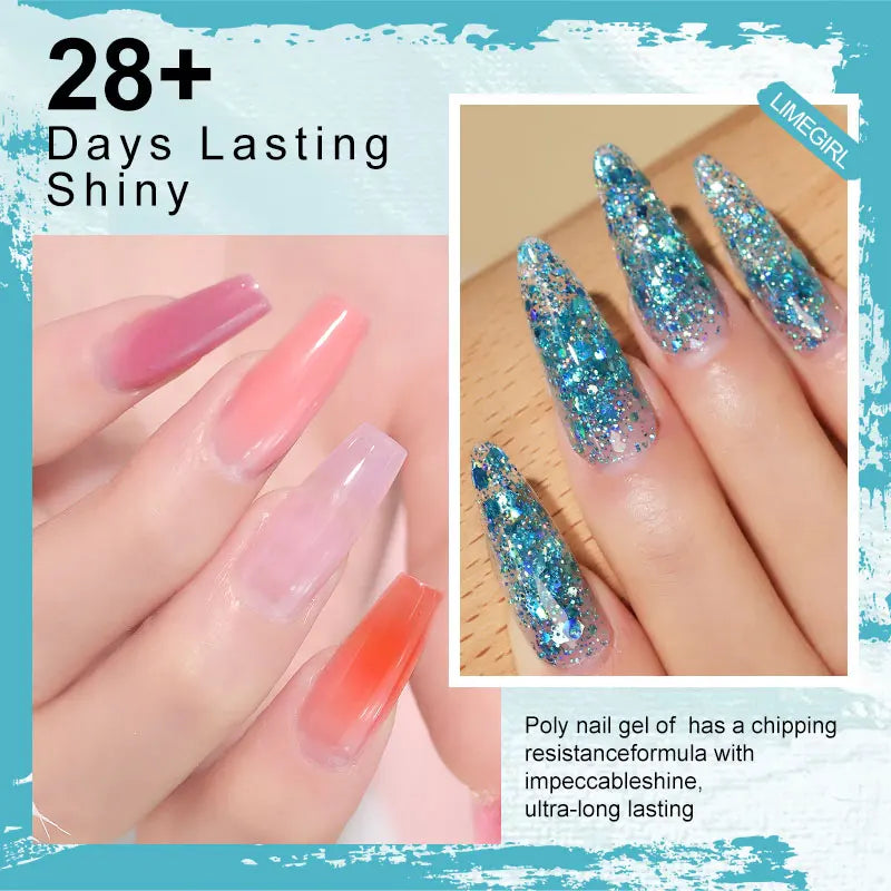 LIMEGIRL Acrylic Manicure Kit UV LED Light Semi-Permanent Gel Varnish Kit Gel Extension Nail Kit Dryer Soak Manicure Tool Kit