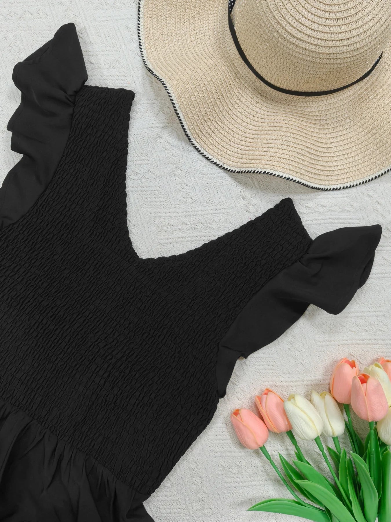 Ruched V-Neck Tiered Maxi Dress: Flutter Butterfly Sleeve Summer Gown
