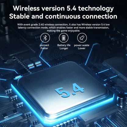 B500 RGB Bluetooth 5.4 Wireless Gaming Headset (Low Latency)