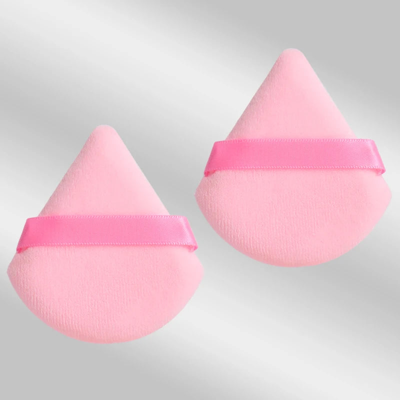 2 件 Triangle Powder Puff Face Makeup Sponge Soft Velvet Cosmetic Puff Blender Beauty Foundation Sponge Make up Accessories